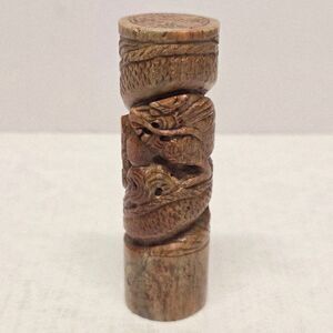 Antique Vintage Chinese Dragon Hand Carved Shoushan Soapstone Seal Stamp